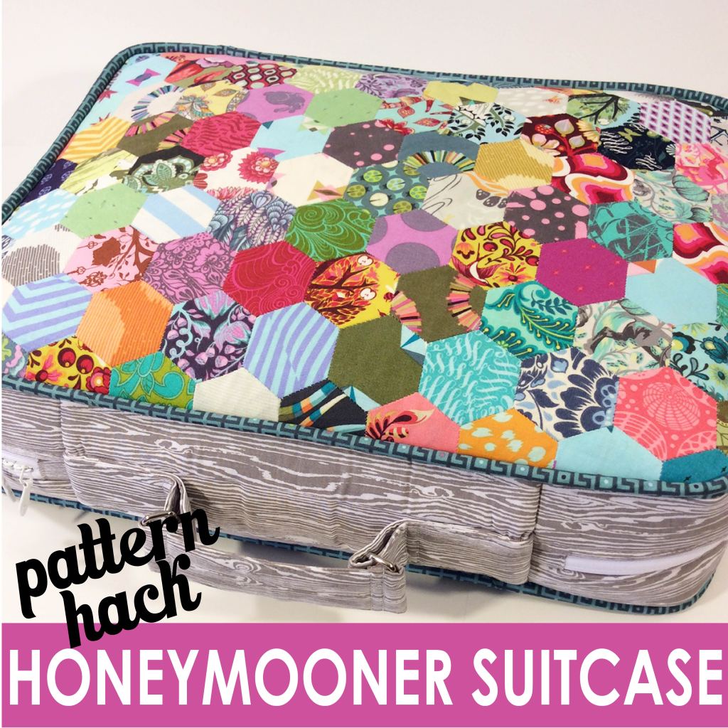 Honeymooner Suitcase pattern hack, original pattern from Big-City Bags book